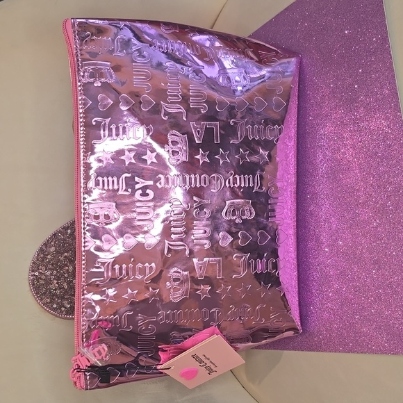 Juicy Couture 💖NWT💖 Pink Foiled Large Travel Cosmetic Bag!💖💖💖 - Picture 13 of 14